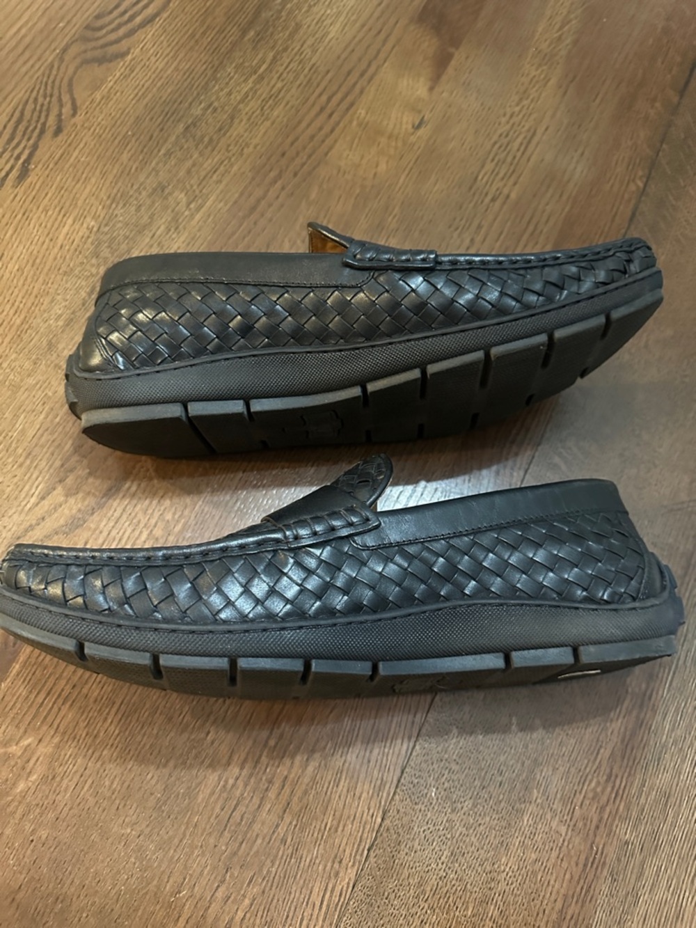 Flag Ltd. Nappa Glove Men’s Black Woven Leather Loafers size 11 - Picture 5 of 5